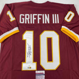 Autographed/Signed Robert Griffin III RG3 Washington Red Football Jersey JSA COA