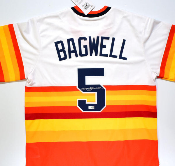 Jeff Bagwell Signed Houston Astros Nike Rainbow Jersey - Tristar *Silver