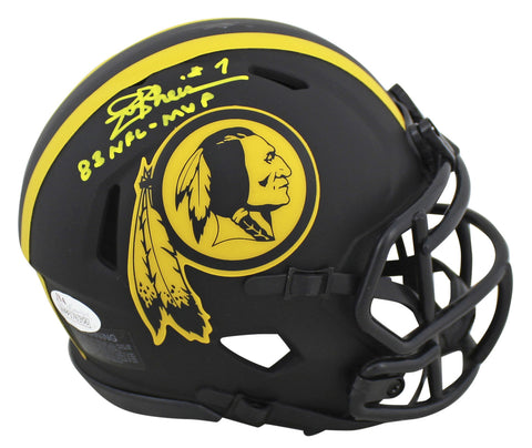 Redskins Joe Theismann "83 NFL MVP" Signed Eclipse Speed Mini Helmet JSA Witness