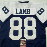 Autographed/Signed CeeDee Lamb Dallas Thanksgiving Day Football Jersey JSA COA