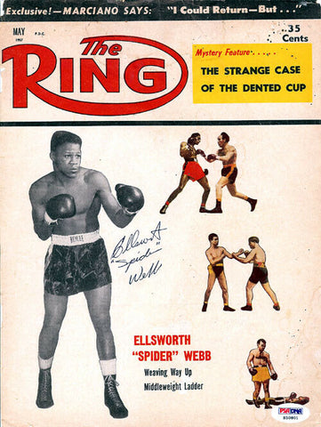 Ellsworth "Spider" Webb Autographed The Ring Magazine Cover PSA/DNA #S50801