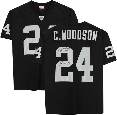 Charles Woodson Vegas Raiders Signed Mitchell & Ness Black Jersey w/"H of 21"