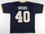 Reggie Brooks Signed Notre Dame Jersey (Beckett COA) Redskins & Buccaneers R.B.