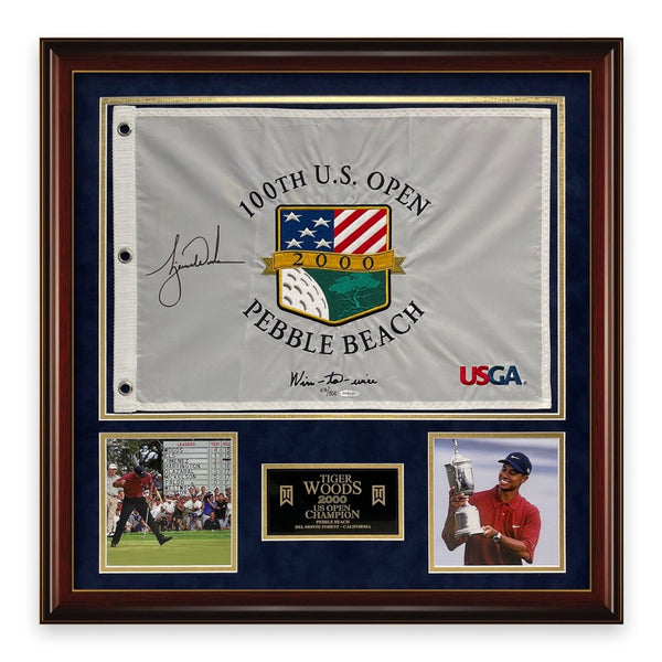 Tiger Woods Signed Autographed 2000 US Open Flag /500 24x24 UDA
