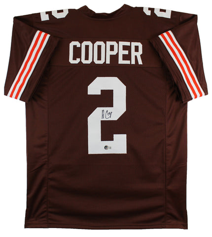 Amari Cooper Authentic Signed Brown Pro Style Jersey w/ White #'s BAS Witnessed