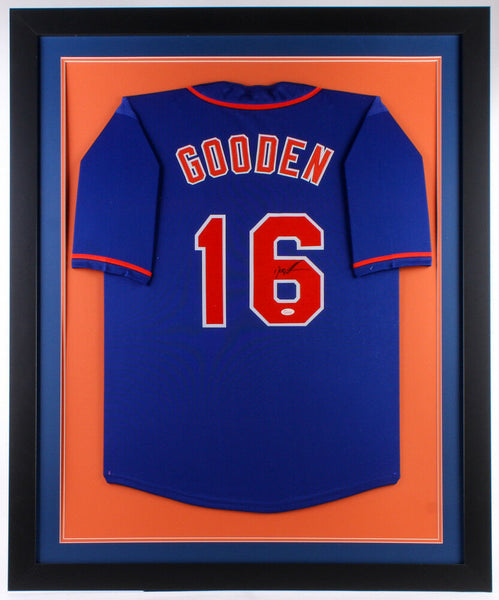 Dwight Gooden Signed New York Mets 35x43 Custom Framed Jersey (JSA