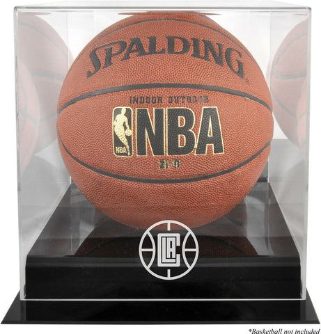LA Clippers Blackbase Team Logo Basketball Display Case with Mirrored Back