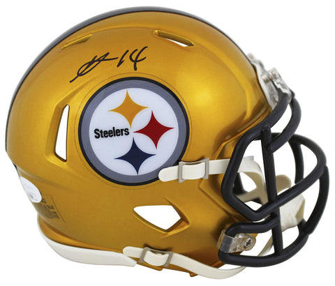 Steelers George Pickens Authentic Signed Flash Speed Mini Helmet Autographed JSA