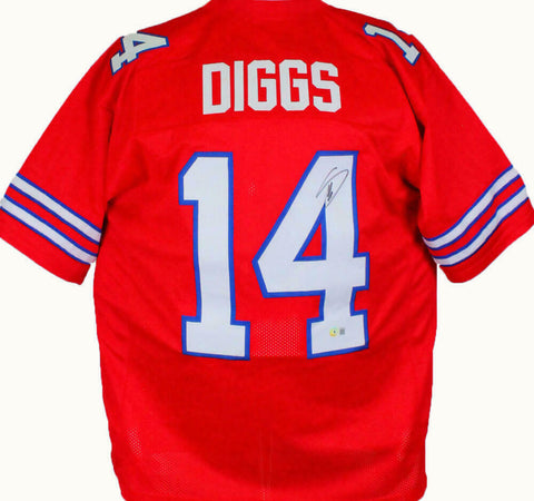 Stefon Diggs Autographed Red Pro Style Jersey- Beckett W Hologram