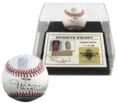 Giants Juan Marichal Signed Thumbprint Baseball LE #'d/200 w/ Display Case BAS