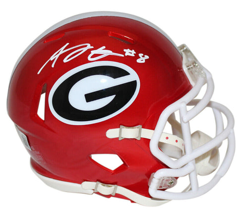 AJ Green Autographed/Signed Georgia Bulldogs Flash Mini Helmet Beckett 34878