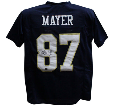 Michael Mayer Autographed/Signed College Style Blue XL Jersey Beckett 36978