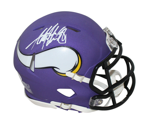 Adrian Peterson Autographed Minnesota Vikings Speed Mini Helmet BAS 33054