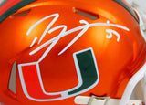 Ray Lewis Autographed Miami Hurricanes Flash Speed Mini Helmet-Beckett W Holo