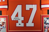 John Lynch Autographed/Signed Pro Style Framed Orange XL Jersey Beckett 36985