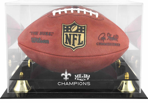 New Orleans Saints Super Bowl XLIV Champs Golden Classic Football Display Case
