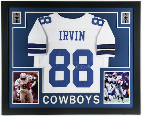 Michael "Playmaker" Irvin Signed Dallas Cowboys 35x43 Framed Jersey (Prova) W.R.
