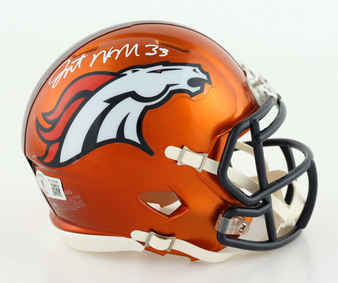 Javonte Williams Signed Denver Broncos Mini Helmet (Beckett) 2021 Rookie R.B.