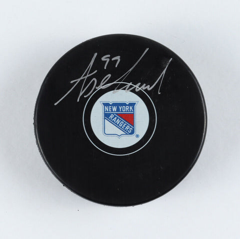 Tony Deangelo Signed New York Rangers Logo Hockey Puck (Fanatics Holo)