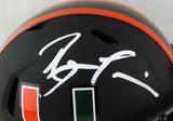 Ray Lewis Signed Miami Hurricanes Black Riddell Speed Mini Helmet- Beckett Auth