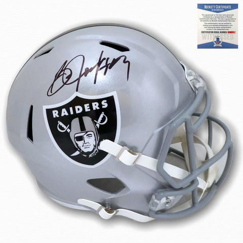 Raiders Bo Jackson Autographed Signed Speed Rep Helmet - Beckett
