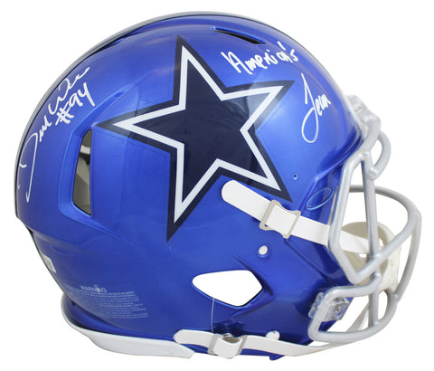 Cowboys DeMarcus Ware "America's Team" Signed Flash F/S Speed Proline Helmet BAS