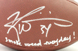 Ricky Williams Signed NFL Super Grip Football w/ SWED - Beckett W Auth *Silver