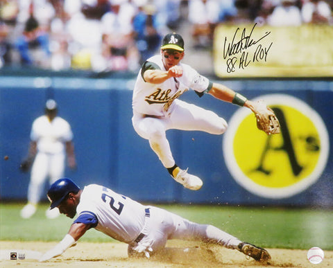 Walt Weiss Signed Oakland A's Double Play Action 16x20 Photo w/88 AL ROY -SS COA