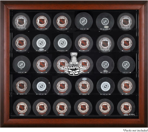 Pittsburgh Penguins 2016 Stanley Cup Champs Mahogany Framed 30-Puck Display Case