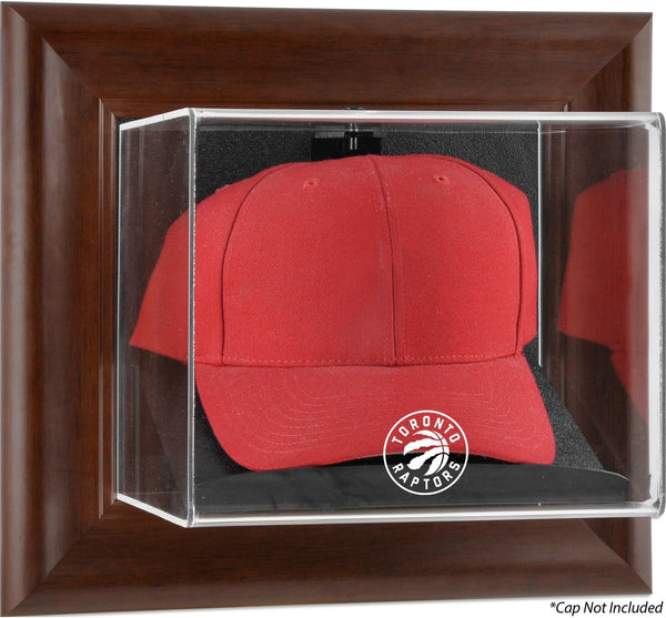 Toronto Raptors Brown Framed Wall-Mounted Team Logo Cap Case