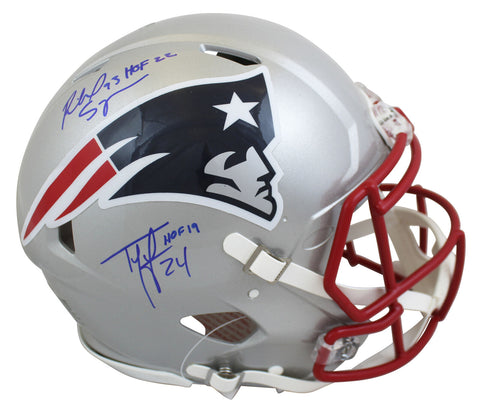 Patriots Ty Law & Richard Seymour Signed Full Size Speed Proline Helmet BAS Wit