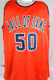 Ralph Sampson Signed Orange College Style Basketball Jersey w/2 insc.- Prova