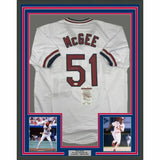 FRAMED Autographed/Signed WILLIE MCGEE 33x42 St. Louis White Jersey JSA COA Auto