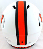 Ray Lewis Autographed Miami Hurricanes Lunar Speed Helmet- Beckett W *Orange