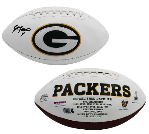 Brett Favre Signed Green Bay Packers Embroidered White Panel Logo NFL Football