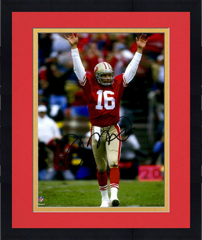 Framed Joe Montana San Francisco 49ers Autographed 8" x 10" Hands Up Photograph