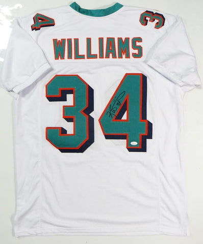 Ricky Williams Autographed White Pro Style Jersey- JSA Witnessed Auth *4 Up