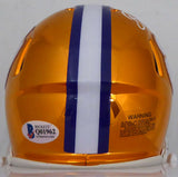 Brian Dawkins Autographed Clemson Chrome Mini Helmet (Smudged) Beckett Q01962