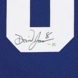 Framed Daniel Jones New York Giants Autographed Blue Nike Elite Jersey