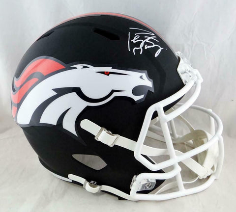 Peyton Manning Autographed Denver Broncos F/S Flat Black Helmet- Fanatics Auth