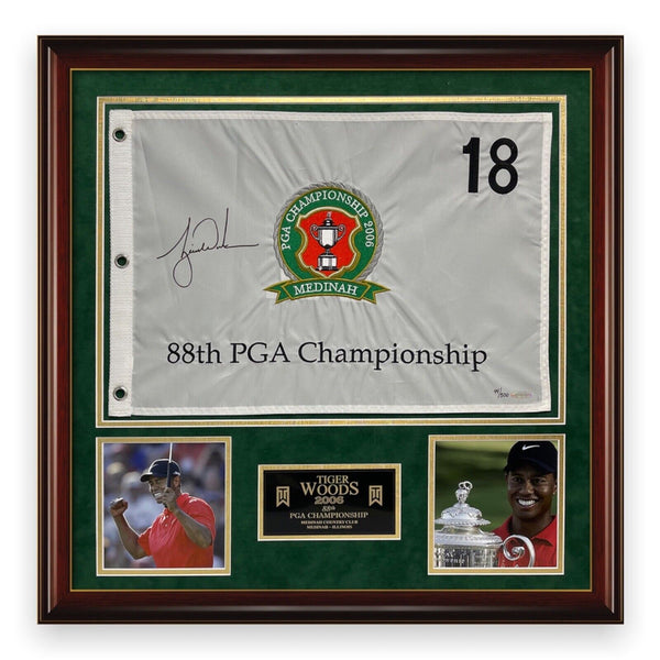 Tiger Woods Signed Autographed 2006 PGA Championship Flag /500 24x24 UDA
