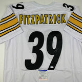 Autographed/Signed MINKAH FITZPATRICK Pittsburgh White Football Jersey PSA COA