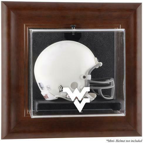 West Virginia Brown Framed Wall-Mountable Mini Helmet Display Case - Fanatics