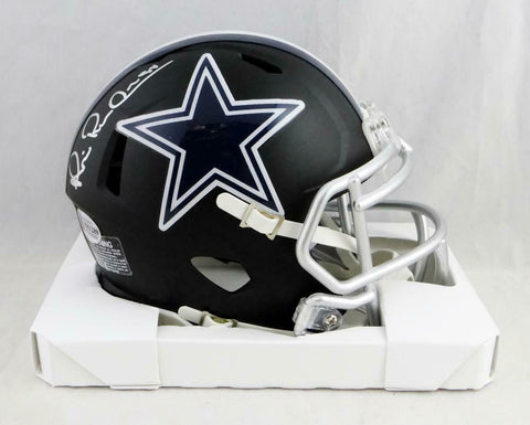Michael Irvin Signed Dallas Cowboys Flat Black Mini Helmet- Beckett Auth *Silver