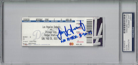 Jake Arrieta Autographed Chicago Cubs Ticket No Hitter 8/30/15 PSA Slab 24448