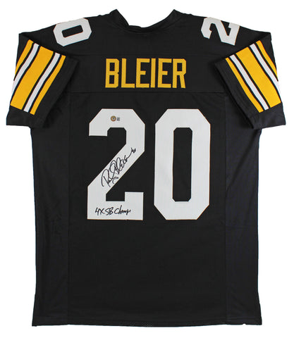 Rocky Bleier "4x SB Champ" Authentic Signed Black Pro Style Jersey BAS Witnessed