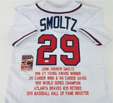 John Smoltz Signed Atlanta Braves Career Stat Jersey (JSA COA) 8xAll Star Ptchr.