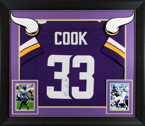 Dalvin Cook Authentic Signed Purple Pro Style Framed Jersey BAS Witnessed
