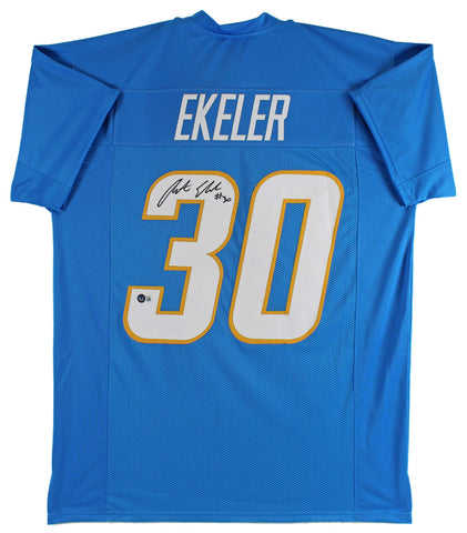 Austin Ekeler Authentic Signed Powder Blue Pro Style Jersey BAS Witnessed