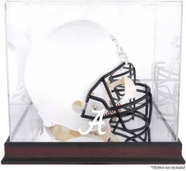 Alabama Crimson Tide Mahogany Base Team Logo Helmet Display Case w/Mirrored Back